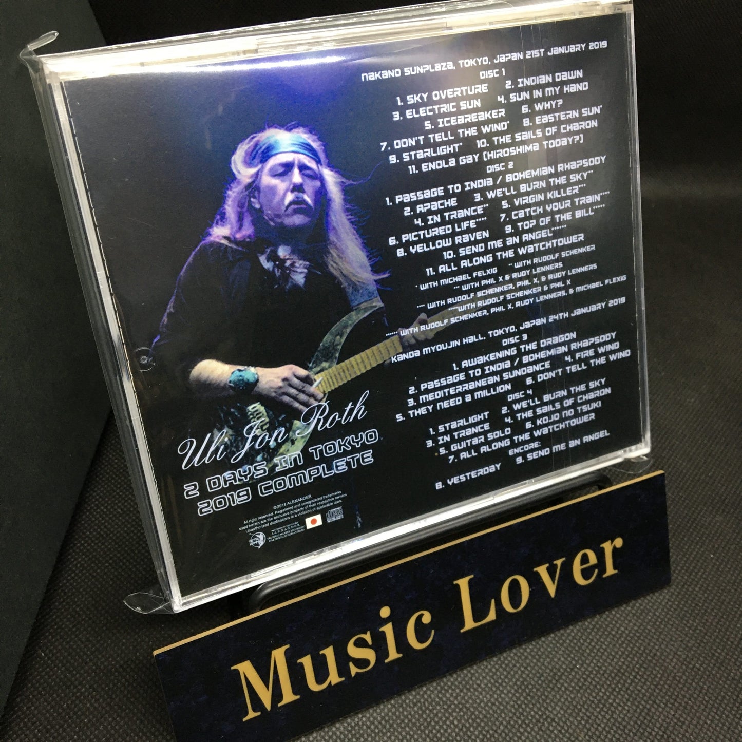 Uli Jon Roth / 2 Days in Tokyo 2019 Complete ORIGINAL AUDIENCE MASTER (4CDR with Bonus DVDR)
