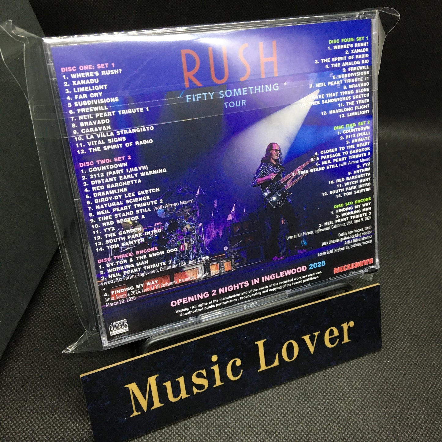RUSH / FIFTY SOMETHING TOUR 2026 OPENING 2 NIGHTS IN INGLEWOOD (6CDR)