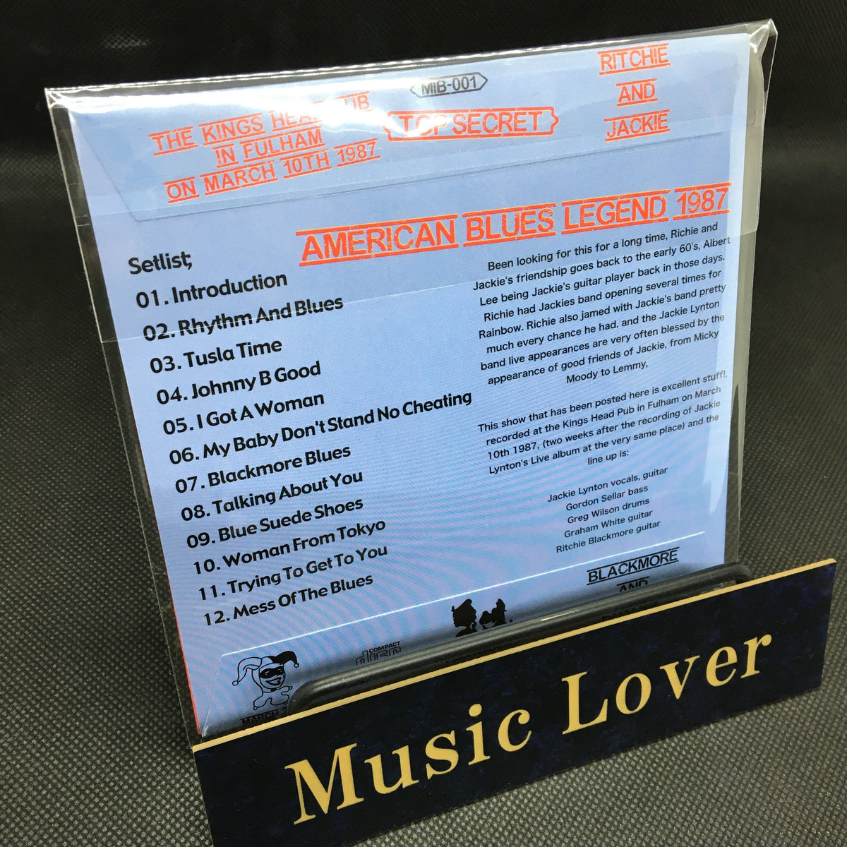 RICHIE BLACKMORE & JACKIE LYNTON / BLACKMORE BLUES AMERICAN BLUES LEGEND 1987 (1CD)