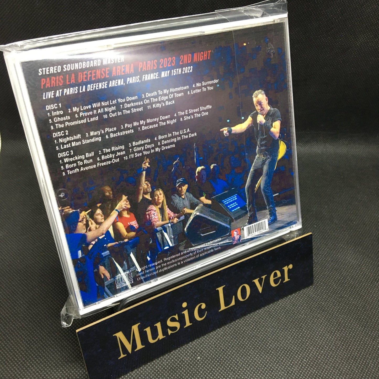 BRUCE SPRINGSTEEN & E STREET BAND / PARIS 2023 2ND NIGHT STEREO SOUNDBOARD (3CDR)