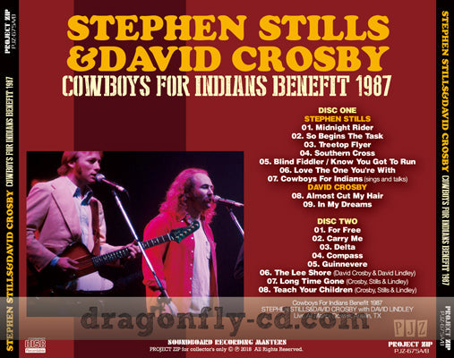 STEPHEN STILLS & DAVID CROSBY / COWBOYS FOR INDIANS BENEFIT 1987 SOUNDBOARD (2CDR)