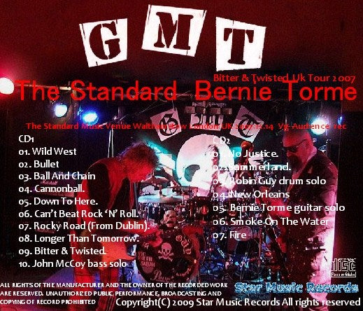 Bernie Torme w/GMT(Guy, McCoy, Torme) / The Standard Music Venue (2CDR)