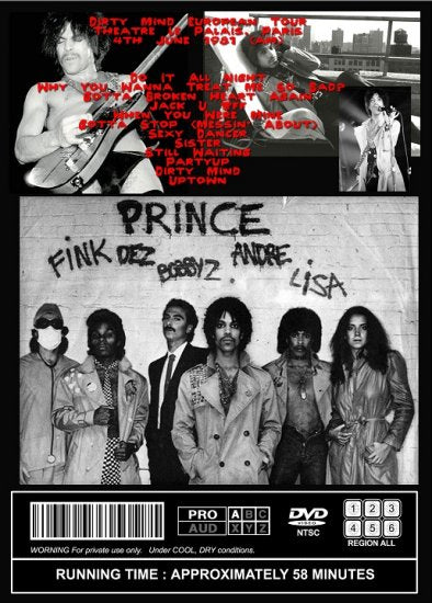 PRINCE/ PARIS 81 FDA MASTER DIRTY MIND (1DVDR)