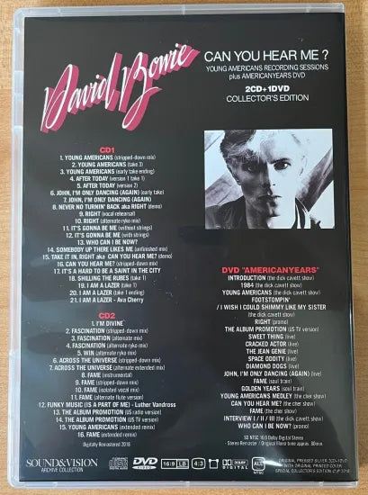 David Bowie / Can You Hear Me? 1974-1975 YOUNG AMERICANS RECORDING SESSIONS plus AMERICAN YEARS DVD (2CD+1DVD)