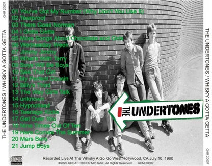 THE UNDERTONES / WHISKY A GOTTA GETTA (1CDR)