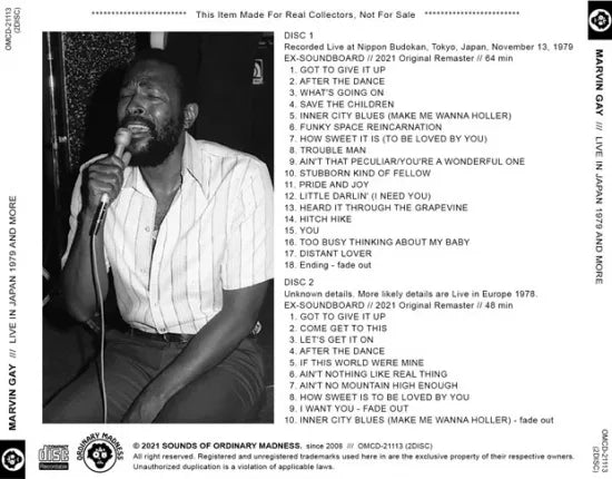 MARVIN GAYE / LIVE IN JAPAN 1979 AND MORE (2CDR)