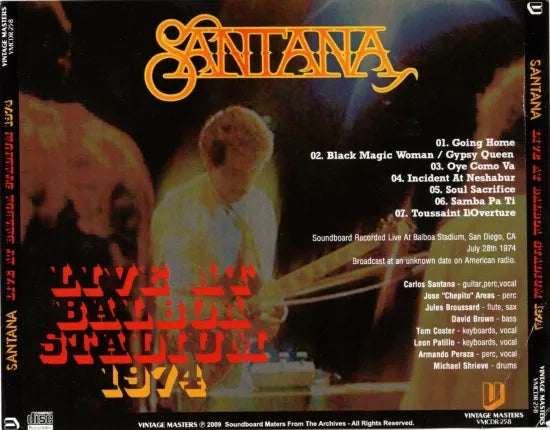 Santana / Live At Balboe Stadium 1974  SOUNDBOARD (1CDR)