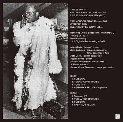 MILES DAVIS / ON THE ORIGIN OF DARK MAGUS LIVE AT SHABOO INN 1974 (2CD)