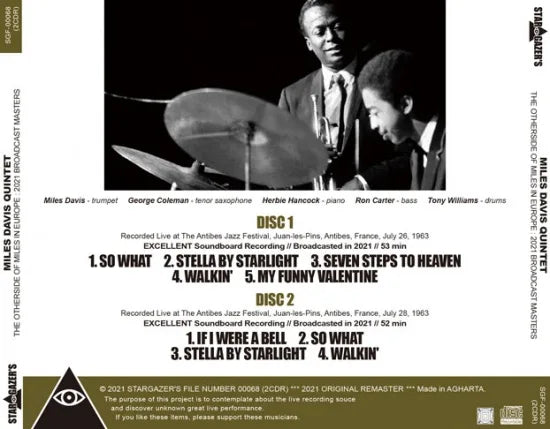 MILES DAVIS QUINTET / THE OTHERSIDE OF MILES IN EUROPE 2021 BROADCAST MASTERS (2CDR)