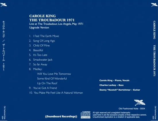 CAROLE KING / THE TROUBADOUR 1971 (1CDR)