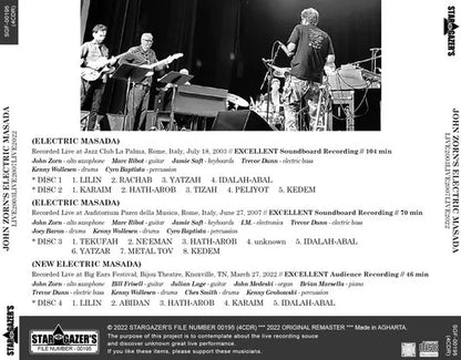 JOHN ZORN'S ELECTRIC MASADA / LIVE 2003 LIVE 2007 LIVE 2022 (4CDR)