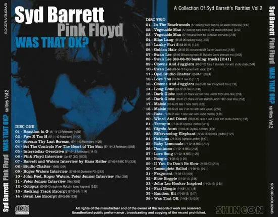 SYD BARRETT / WAS THAT OK? Vol.2 (2CDR) PINK FLOYD