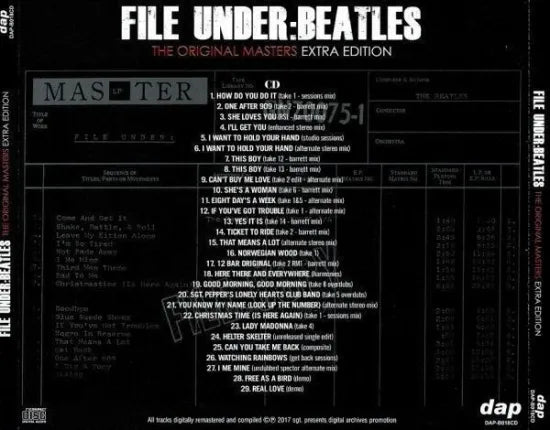 THE BEATLES / FILE UNDER BEATLES THE ORIGINAL MASTERS EXTRA EDITION (1CD)