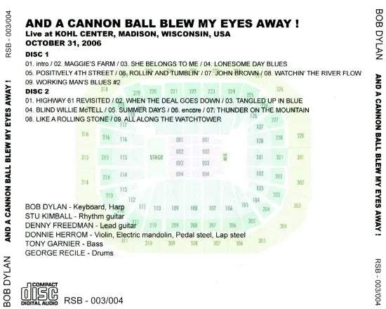 BOB DYLAN / AND A CANNON BALL BLEW MY EYES AWAY! (2CDR)