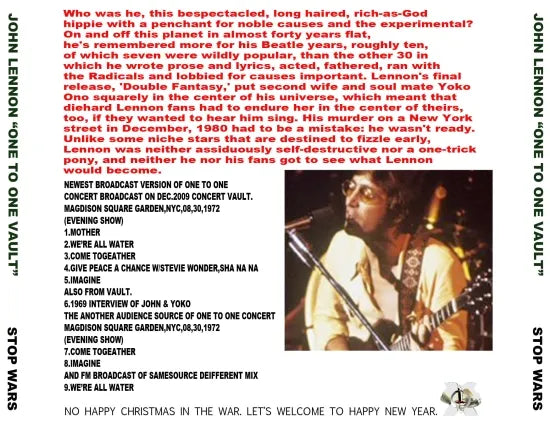 JOHN LENNON / ONE TO ONE CONCERT VAULT (1CDR)