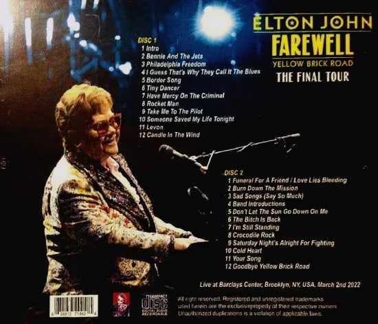 ELTON JOHN / THE FINAL TOUR AT BARCLAYS CENTER 2022 (2CDR)