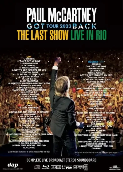 PAUL McCARTNEY / GOT BACK TOUR 2023 THE LAST SHOW LIVE IN RIO (2CD+1BDR)