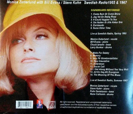Monica Zetterlund with Bill Evans / Steve Kuhn / Swedish Radio1965 & 1967 SOUNDBOARD (1CDR)
