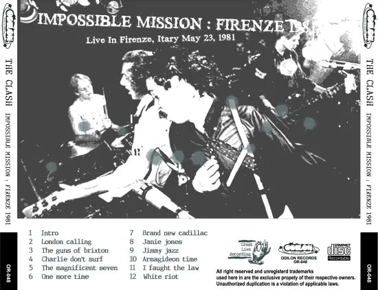 THE CLASH / Impossible Mission Firenze 1981 (1CDR)
