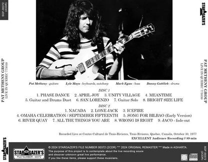 PAT METHENY GROUP / LIVE IN QUEBEC 771030 (2CDR)