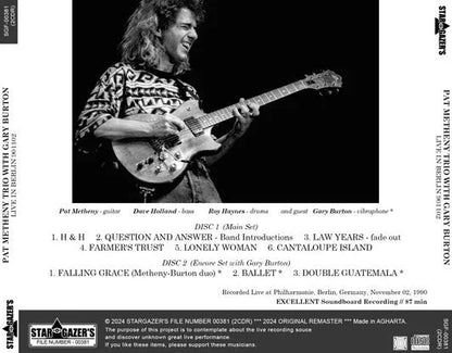 PAT METHENY TRIO WITH GARY BURTON / LIVE IN BERLIN 901102 (2CDR)