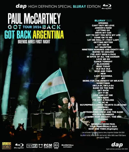 PAUL McCARTNEY / GOT BACK ARGENTINA 2024 BUENOS AIRES FIRST NIGHT "BLURAY SPECIAL EDITION" (1BDR)