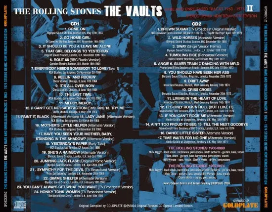 THE ROLLING STONES / THE VAULTS II RARE AND UNRELEASED TRACKS 1963-1974 REMASTERS EDITION (2CD)