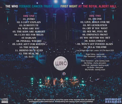 THE WHO / TEENAGE CANCER TRUST 2025 FIRST NIGHT (2CDR)