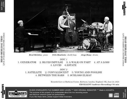 BRAD MEHLDAU TRIO / LIVE AT BARBICAN CENTRE 250624 (2CDR)