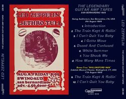 LED ZEPPELIN / THE LEGENDARY GUITAR AMP TAPES SAN BERNARDINO 1969 (1CD)
