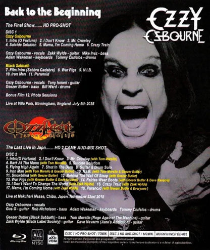 OZZY OSBOURNE / MEMORIES Back to the Beginning 2025 OZZFEST JAPAN 2015 PRO SHOT (2BDR)