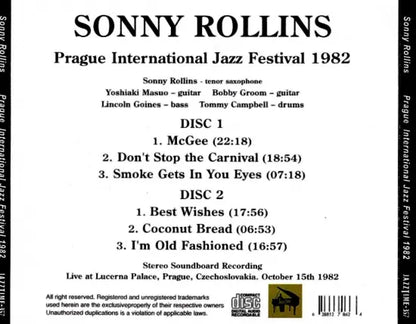 Sonny Rollins / Prague International Jazz Festival 1982 STEREO SOUNDBOARD (2CDR)