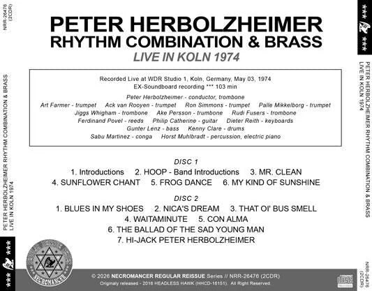 PETER HERBOLZHEIMER RHYTHM COMBINATION & BRASS / LIVE IN KOLN 1974 (2CDR)