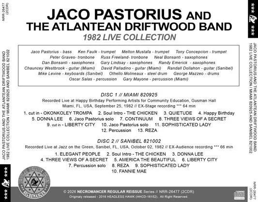 JACO PASTORIUS THE ATLANTEAN DRIFTWOOD BAND / 1982 LIVE MIAMI 820925 & SANIBEL 821002 (2CDR)