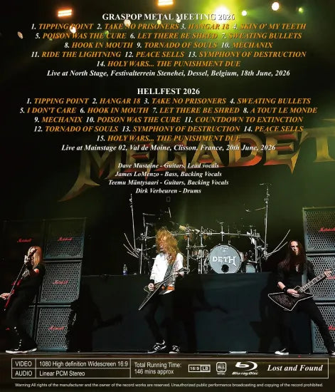 MEGADETH / FESTIVALS IN EUROPE 2026 (1BDR)