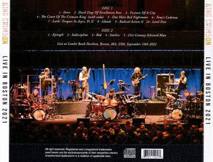 KING CRIMSON / LIVE IN BOSTON 2021 (2CDR)