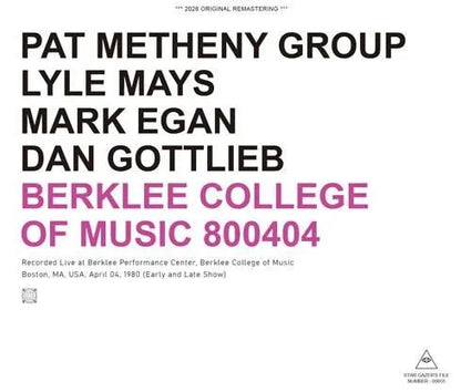 PAT METHENY GROUP / LIVE AT BERKLEE COLLEGE OF MUSIC 800404 (3CDR)