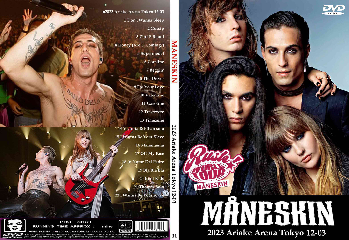 Maneskin / 2023 Ariake Arena Tokyo 12-03 PRO SHOT (1DVDR) Unprinted white disc