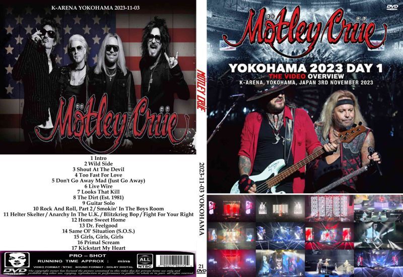 Motley Crue / 2023-11-03 YOKOHAMA  (1DVDR) Unprinted white disc