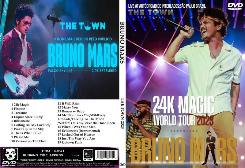 Bruno Mars / THE TOWN 2023 PRO SHOT (1DVDR) Unprinted white disc
