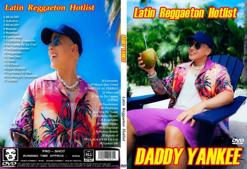 Daddy Yankee / Latin Reggaeton Hotlist  (1DVDR) Unprinted white disc