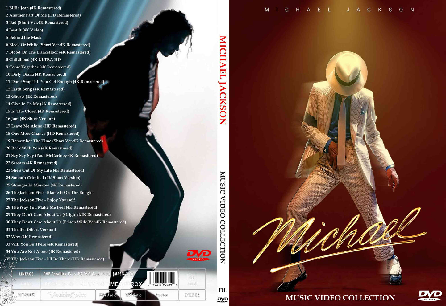 MICHAEL JACKSON / MUSIC VIDEO COLLECTION (1DVDR) Unprinted white disc