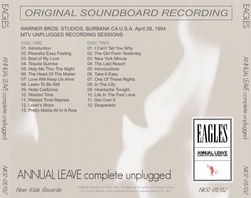 EAGLES / ANNUAL LEAVE complete unplugged �y2CD�z