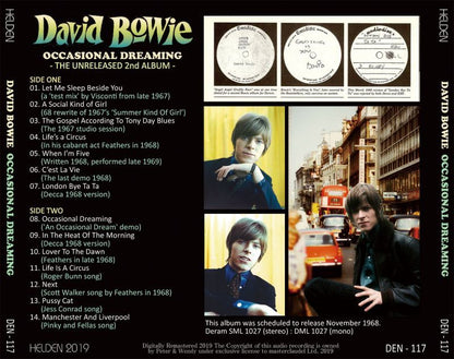 DAVID BOWIE / OCCASIONAL DREAMING UNRELEASED 2nd ALBUM【1CD】