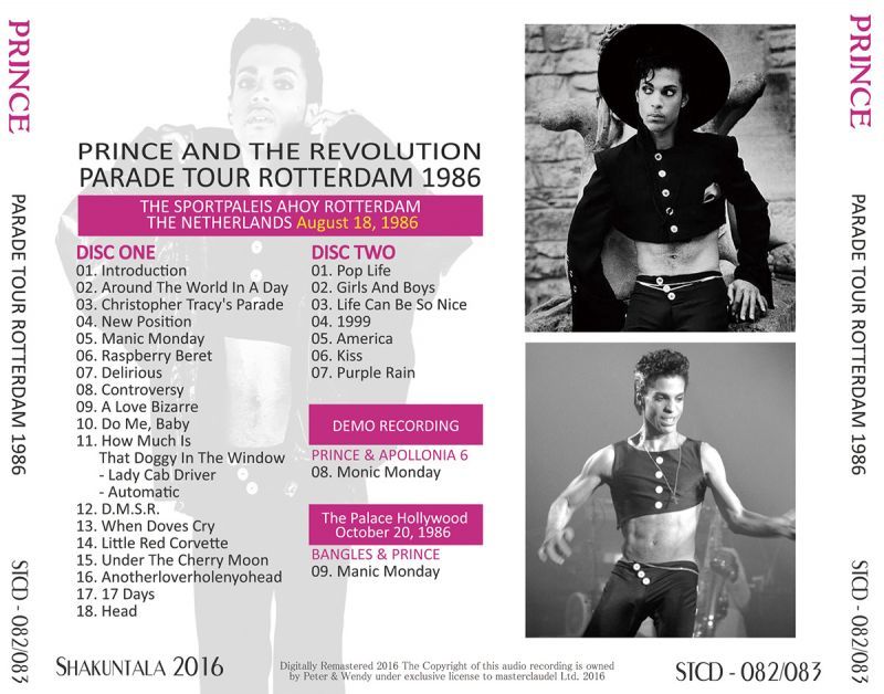 PRINCE / PARADE TOUR ROTTERDAM 1986 �y2CD�z