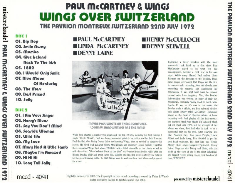 PAUL McCARTNEY / WINGS OVER SWITZERLAND 【2CD】
