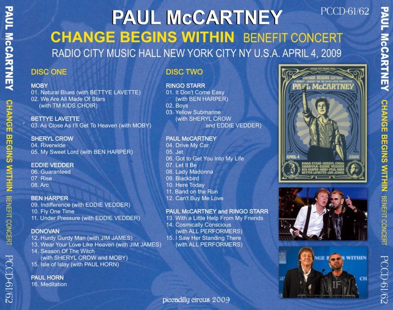PAUL McCARTNEY / CHANGE BEGINS WITHIN 【2CD】