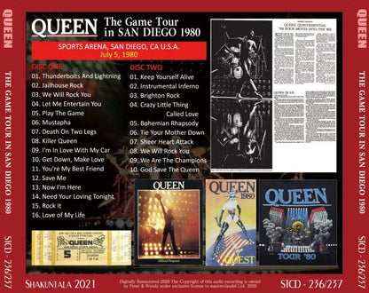 QUEEN / 1980 THE GAME TOUR IN SAN DIEGO 2CD