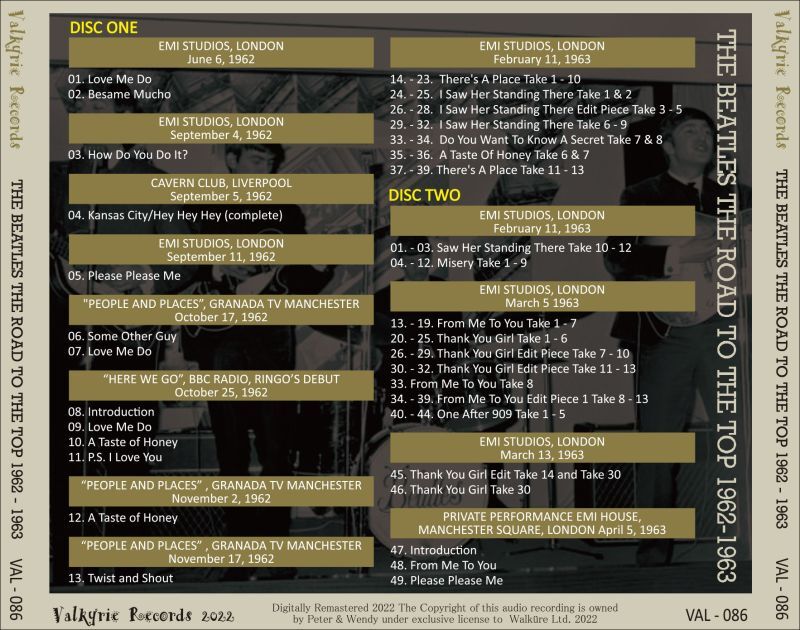 THE BEATLES / THE ROAD TO THE TOP 1962-1963 (2CD)