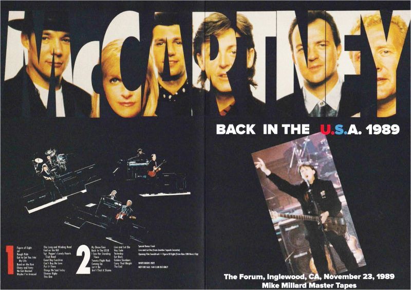 PAUL McCARTNEY / BACK IN THE USA 1989 (2CD)